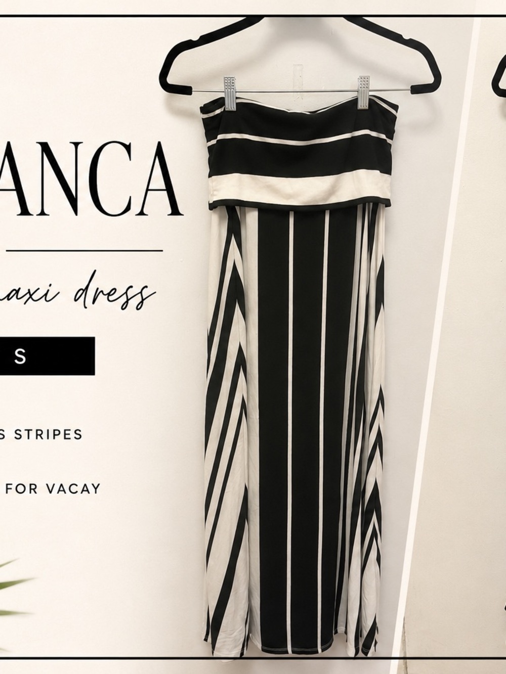 La Blanca Black & White Strapless Maxi Dress